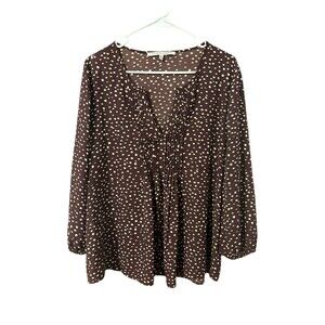 Collective Concepts Rosetto Pleat Front Burgundy  Blouse Size XXL